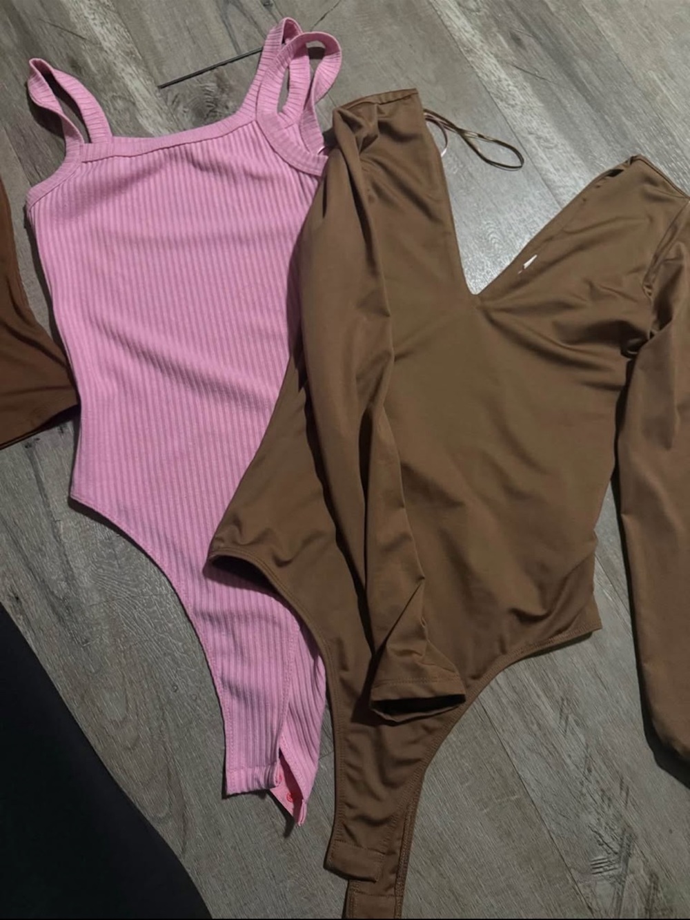 Gianni Bini Pink Ribbed Tank Bodysuit